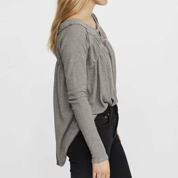 We The Free by Free People Womens XS Gray Waffle K - Picture 2 of 11